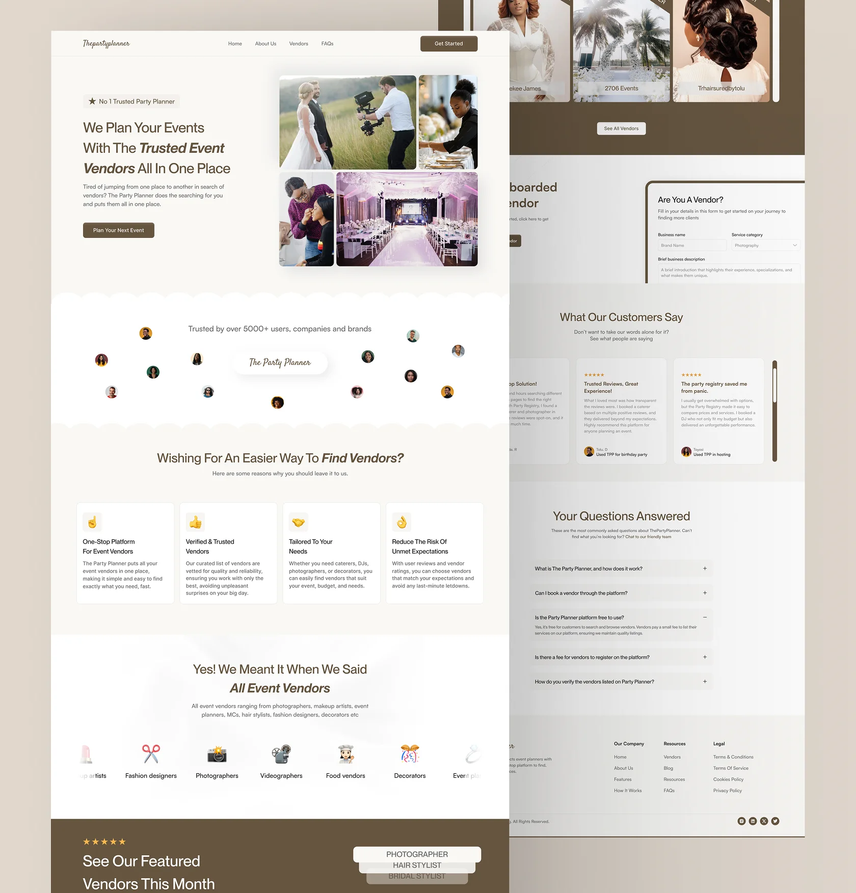 The Party Planner Landing Page